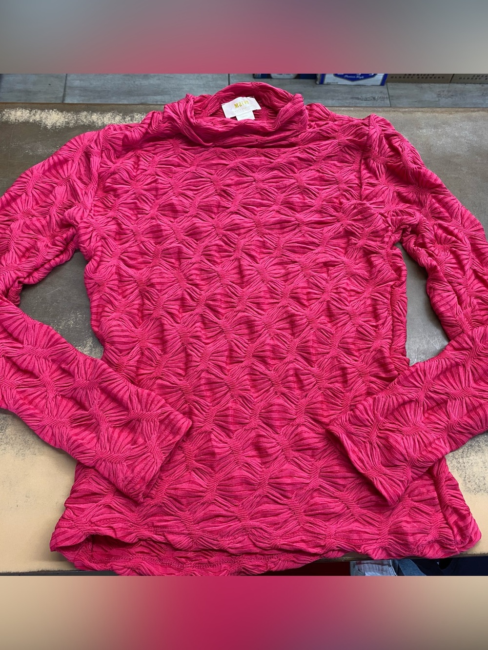 Maeve by Anthropologie Ruched Mock Neck Long Sleeve Top Pink size Small